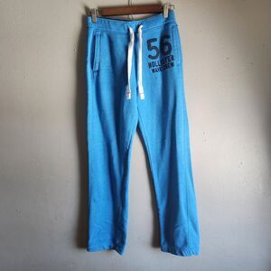 Hollister California Blue Graphic Sweatpants XS | Y2K Logo Joggers Cozy Lounge
